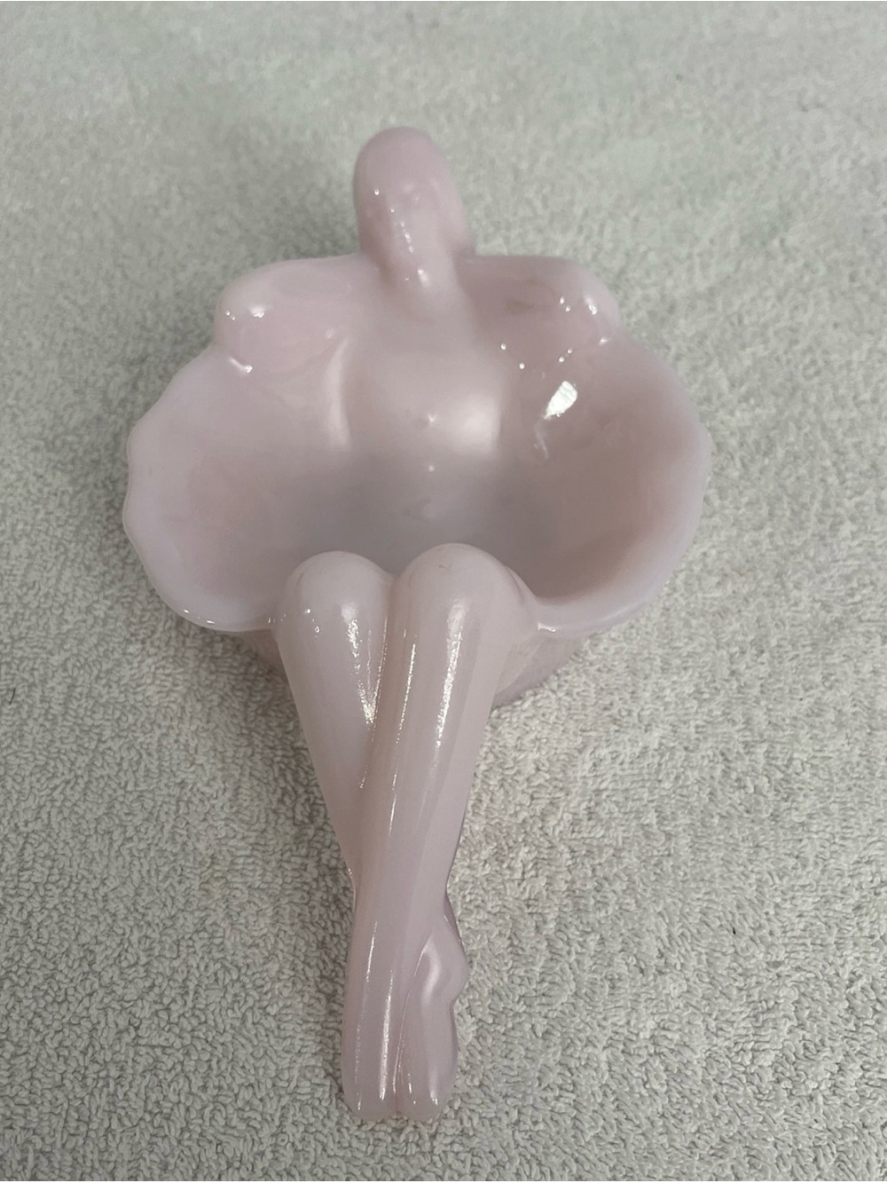 Mosser Glass Pink Crown Tuscan Bathing Beauty Nude Lady Soap Dish Bowl USA